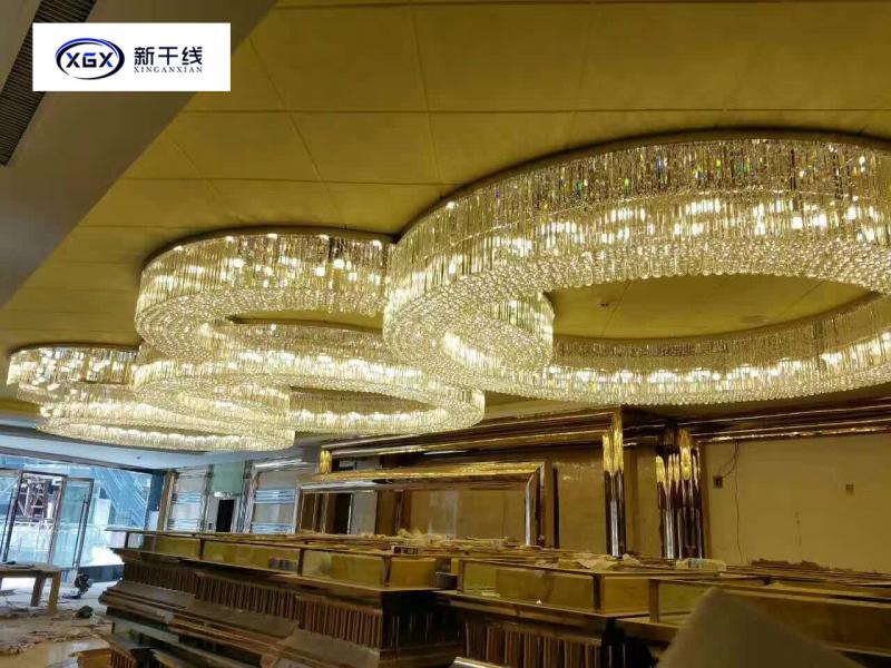 圓形大氣酒店燈大型酒店工程燈 店鋪酒店非標(biāo)工程水晶燈LED燈